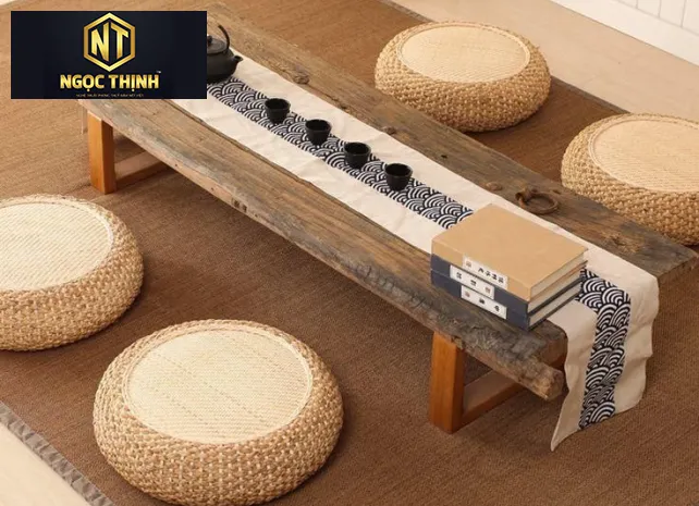 BÀN TRÀ VÂN GỖ KIỂU NHẬT ĐƠN GIẢN